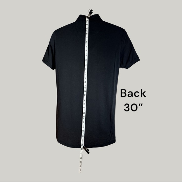 CUTS Black Polo 2 Button Collar Curve HemTailor Fit NWOT Size Small - Picture 3 of 5
